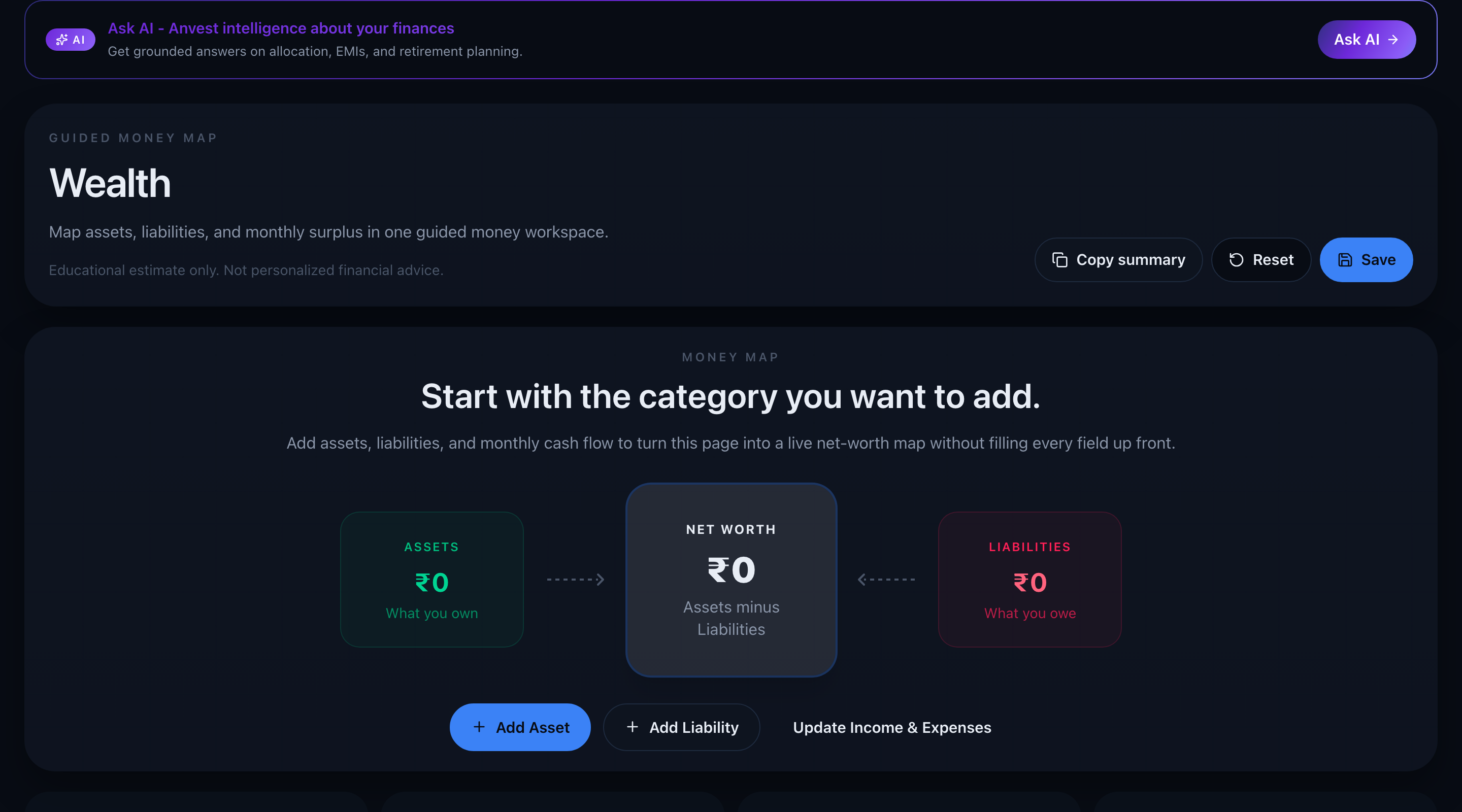 Anvest wealth hub with allocation and goal planning